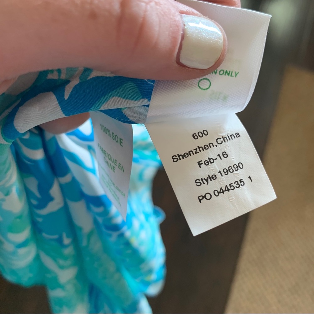 Lilly Pulitzer Dahlia Top-Resort White, In A Pinch - Picture 5 of 5